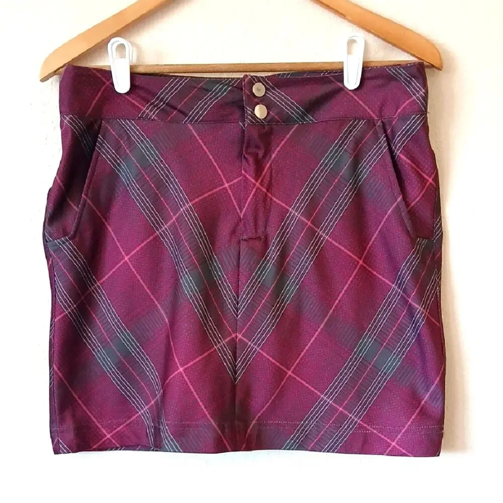 Page & Tuttle Purple Plaid Golf Skirt With Attached Shorts